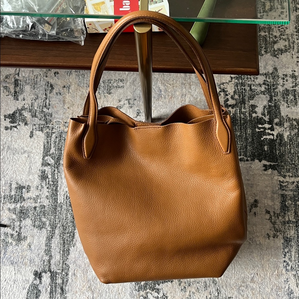 Madewell cognac Leather Shoulder Tote Bag - Picture 2 of 6